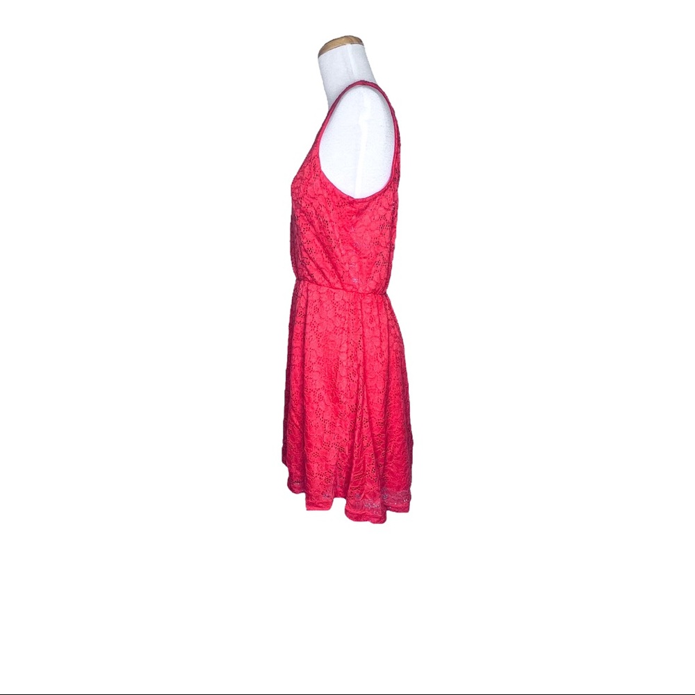 Cotton On Orange A Line Sleeveless Dress Scoop Neck Teardrop Keyhole Back Size L - Picture 4 of 9